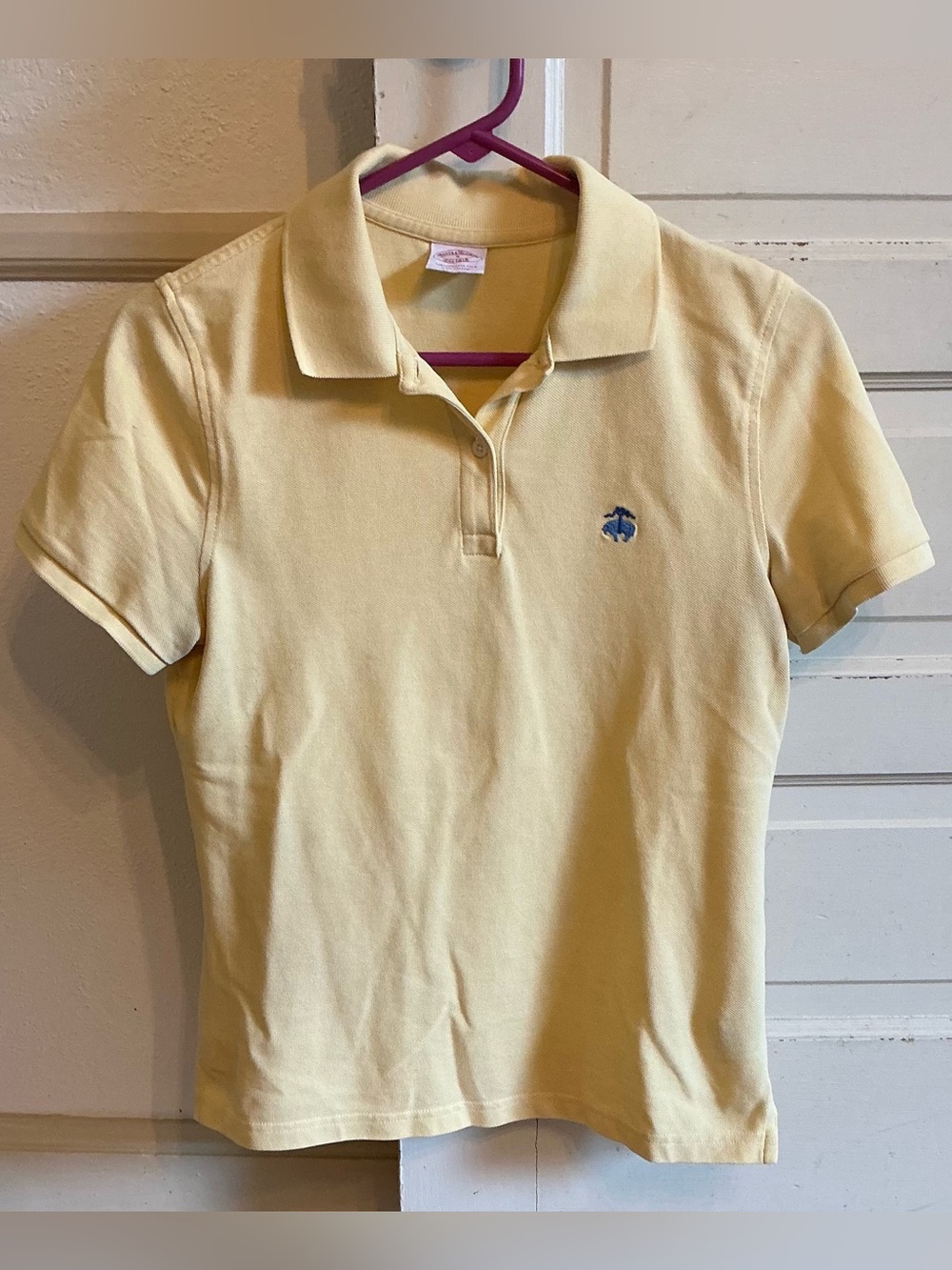 Ladies Brooks Brothers Performance Polo Pale Yellow 100% cotton sz S